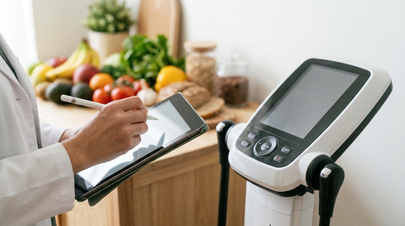 Déroulé d'une première consultation nutritionnelle avec bilan et mesures corporelles